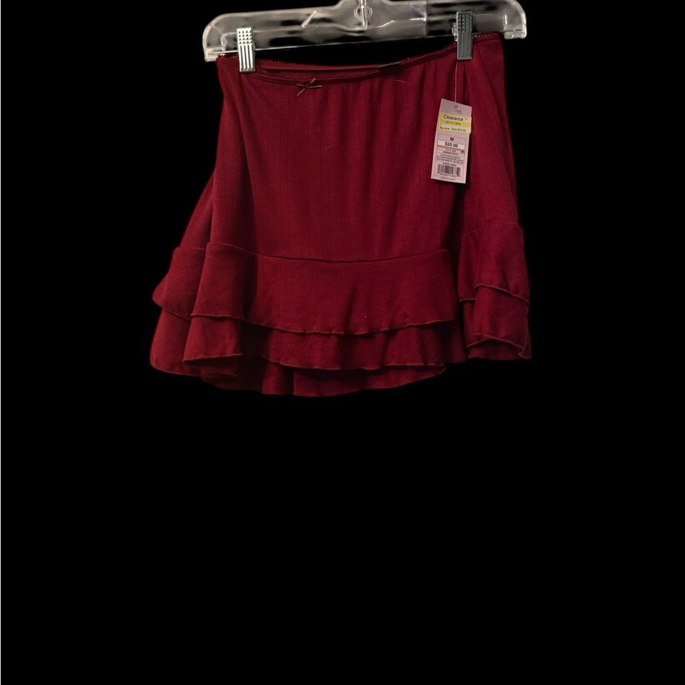 Wild Fable Deep Red Layered Skater Skirt